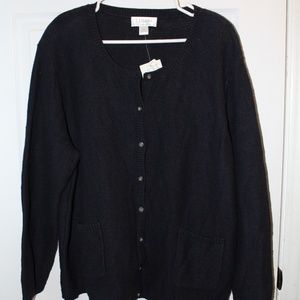 NWT CJ Banks Womens Navy Blue Cardigan w/ pockets